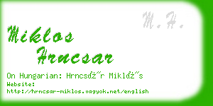 miklos hrncsar business card